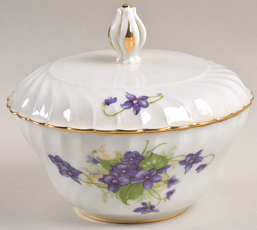 Viola (Gold Trim) Sugar Bowl & Lid by Royal Tettau-1