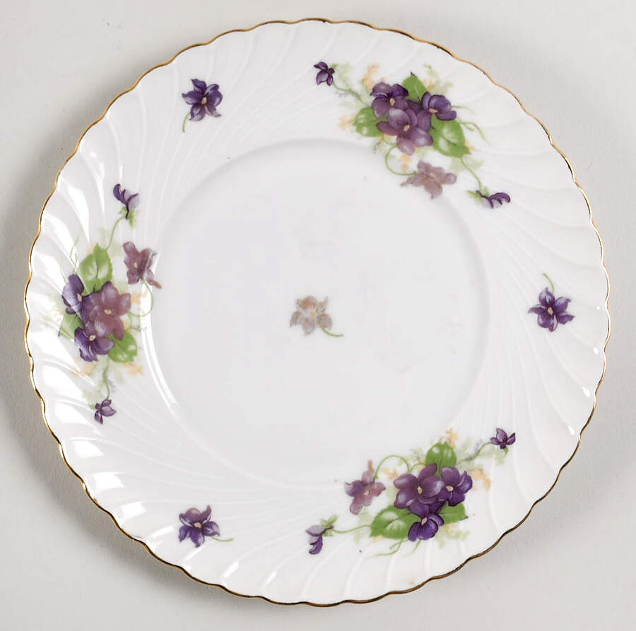 Viola (Gold Trim) Bread & Butter Plate by Royal Tettau-1