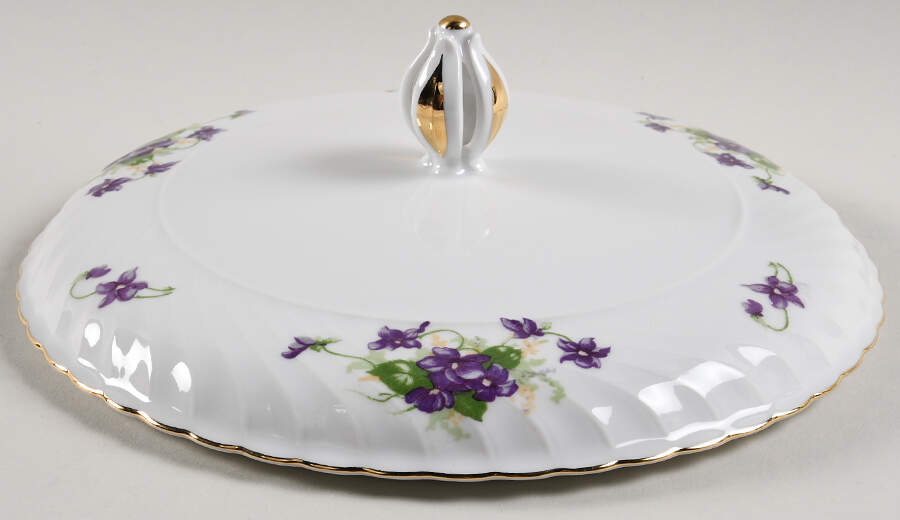 Viola (Gold Trim) Lid for Round Vegetable by Royal Tettau-1