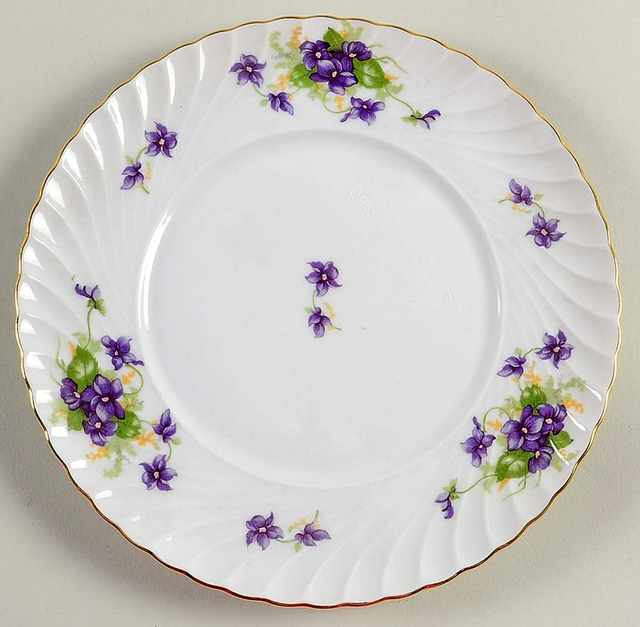 Viola (Gold Trim) Salad Plate by Royal Tettau-1