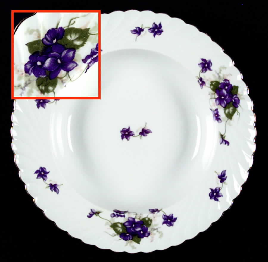 Viola (Gold Trim) Rim Soup Bowl by Royal Tettau-1