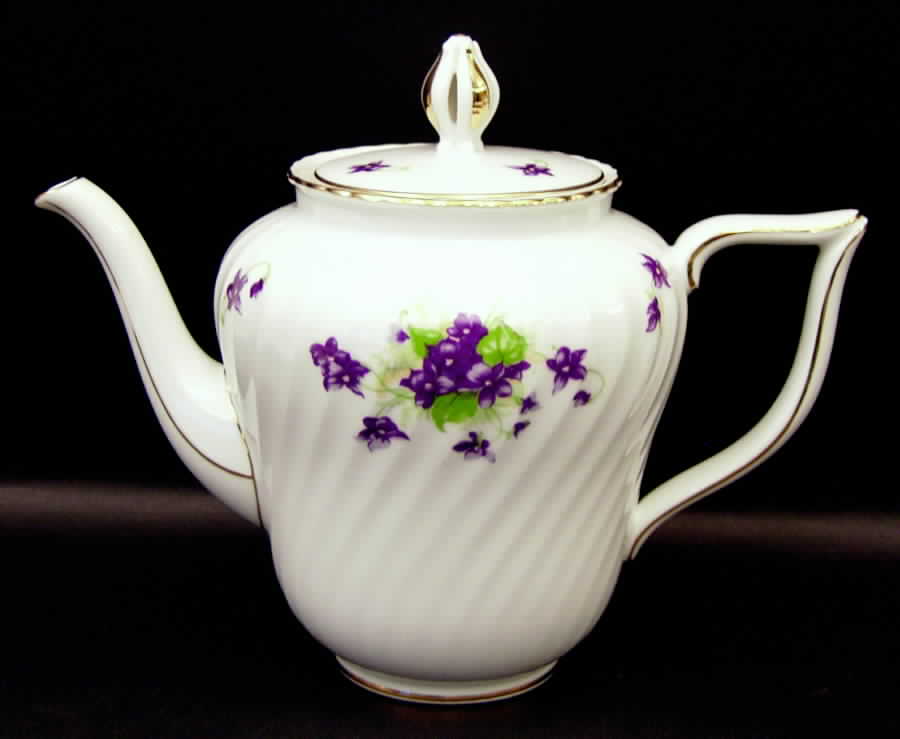 Viola (Gold Trim) Coffee Pot & Lid by Royal Tettau-1
