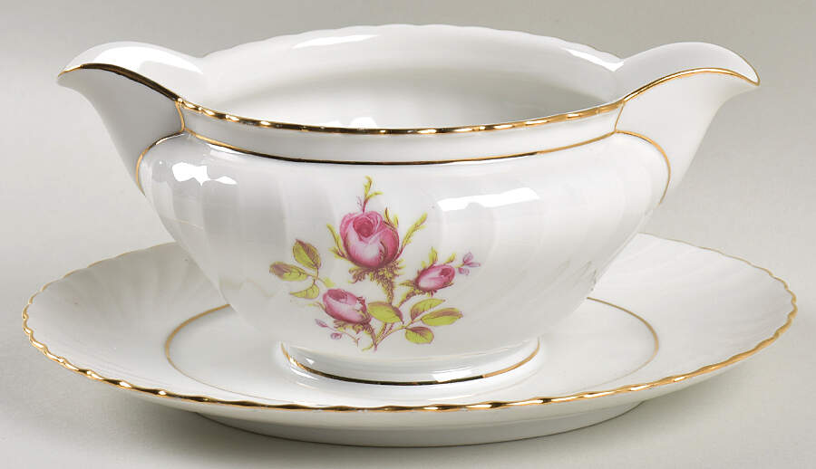ROT32 Gravy Boat with Attached Underplate by Royal Tettau-1
