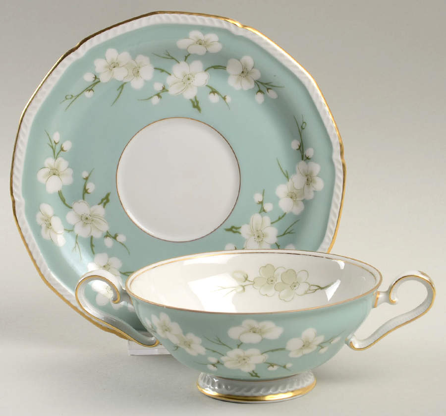 ROT43 Footed Cream Soup Bowl & Saucer Set by Royal Tettau-1