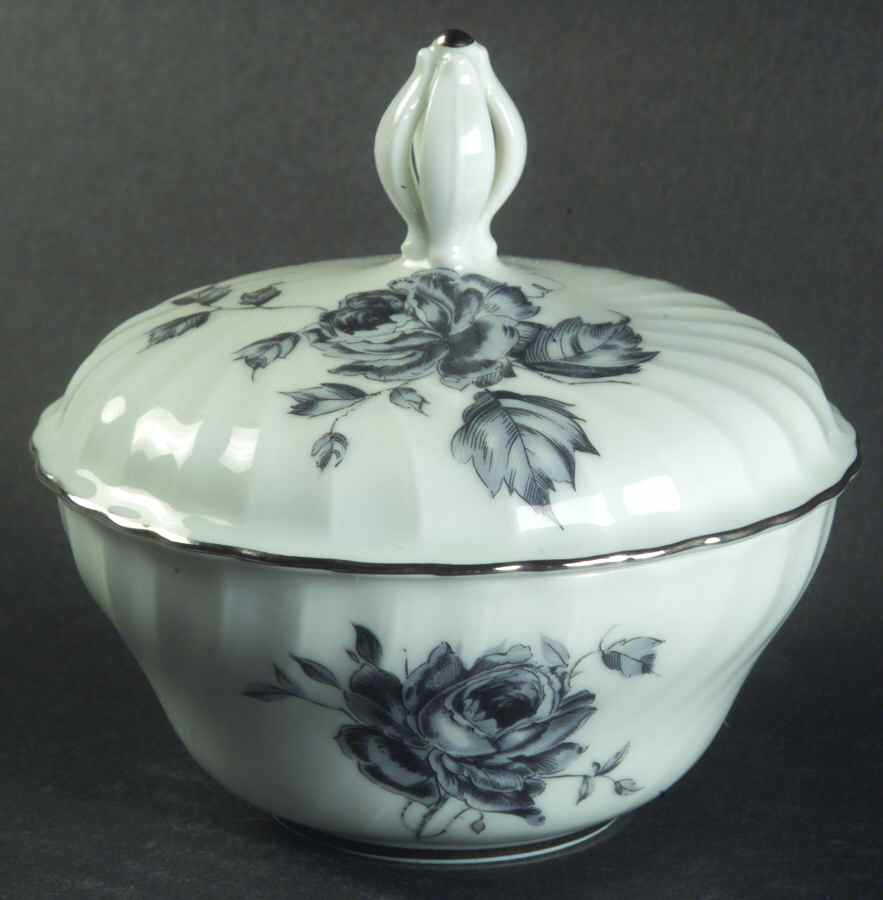 Ebony Rose Sugar Bowl & Lid by Belkraft-1