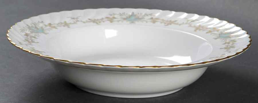 Serenade Blue Green Rim Soup Bowl by Royal Tettau-1