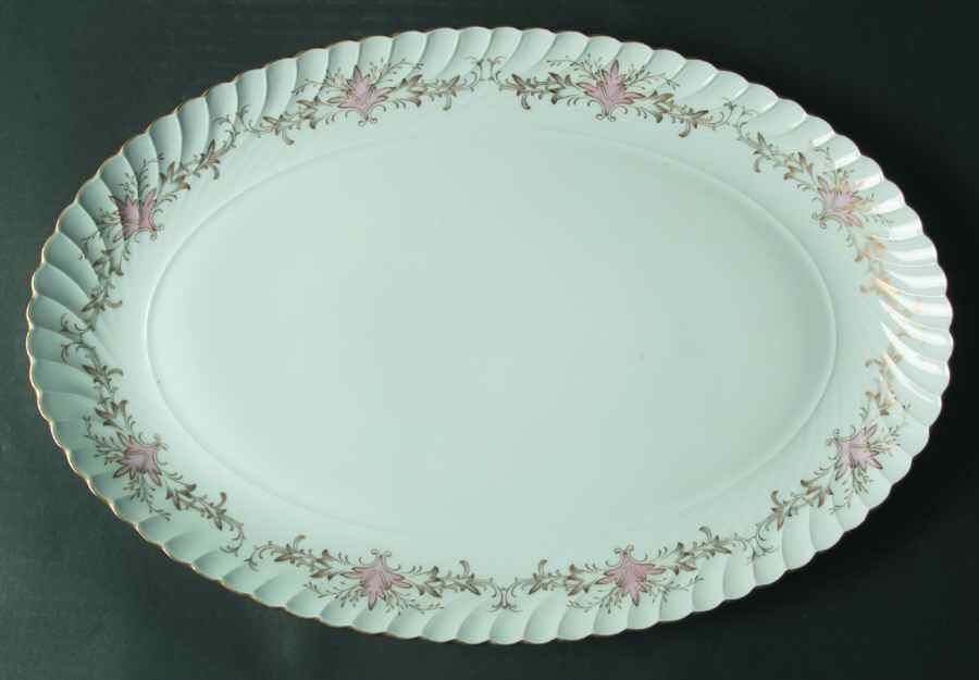 Serenade Rose 16" Oval Serving Platter by Royal Tettau-1