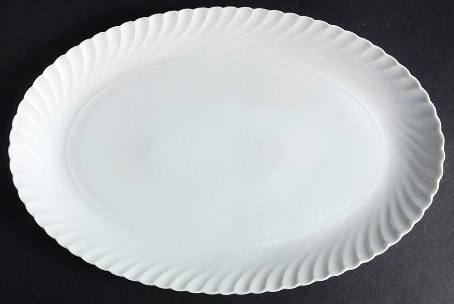 Simplicity White 13" Oval Serving Platter by Royal Tettau-1
