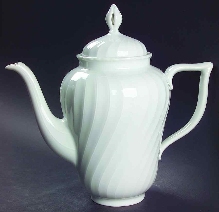 Simplicity White Coffee Pot & Lid by Royal Tettau-1