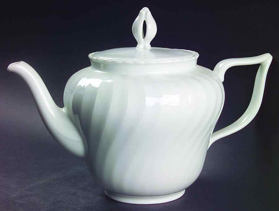 Simplicity White Teapot & Lid by Royal Tettau-1