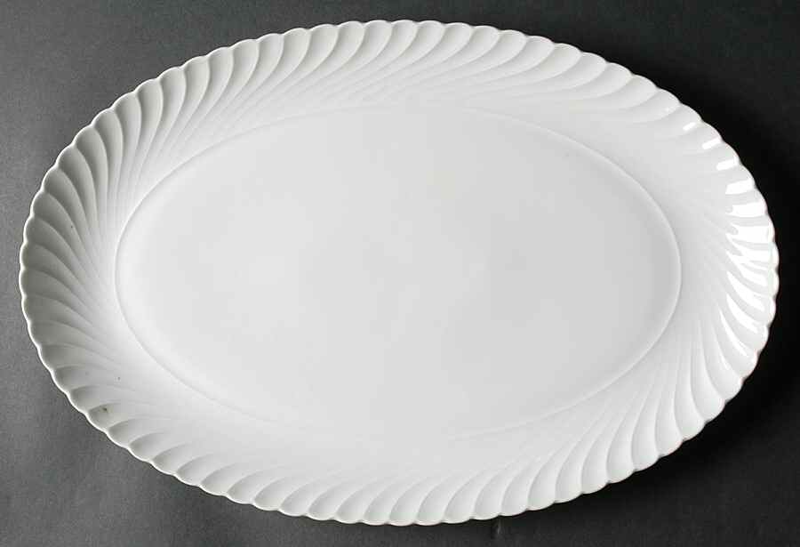 Simplicity White 15" Oval Serving Platter by Royal Tettau-1