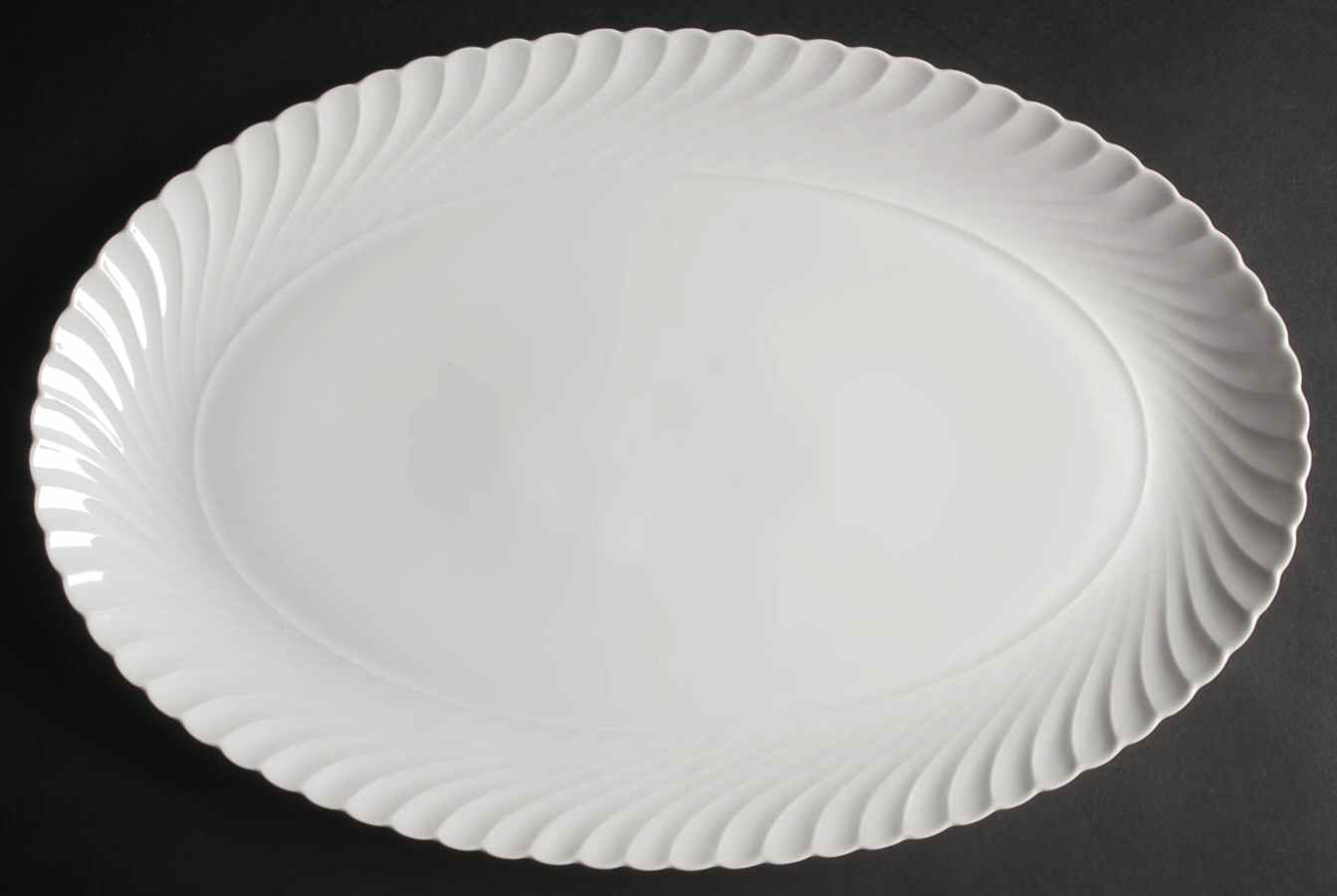 Simplicity White 15" Oval Serving Platter by Royal Tettau-1