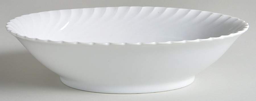 Simplicity White 9" Oval Vegetable Bowl by Royal Tettau-1
