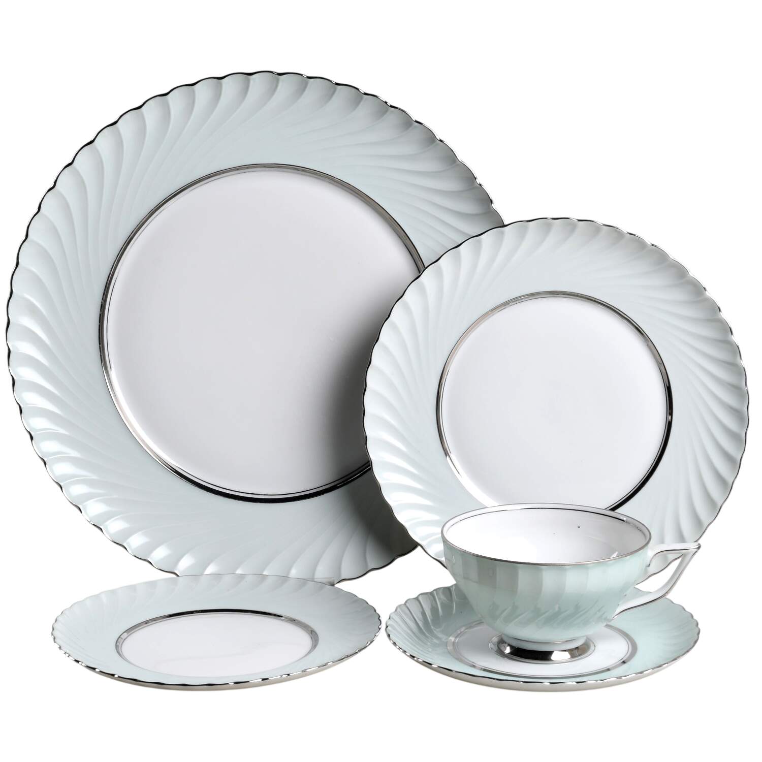 South Wind Grey Green 5 Piece Place Setting by Royal Tettau-1