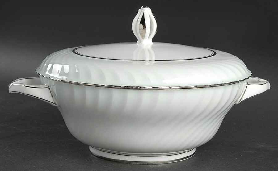 South Wind Grey Green Round Covered Vegetable by Royal Tettau-1