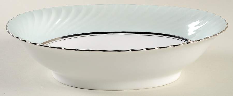 South Wind Grey Green 9" Oval Vegetable Bowl by Royal Tettau-1