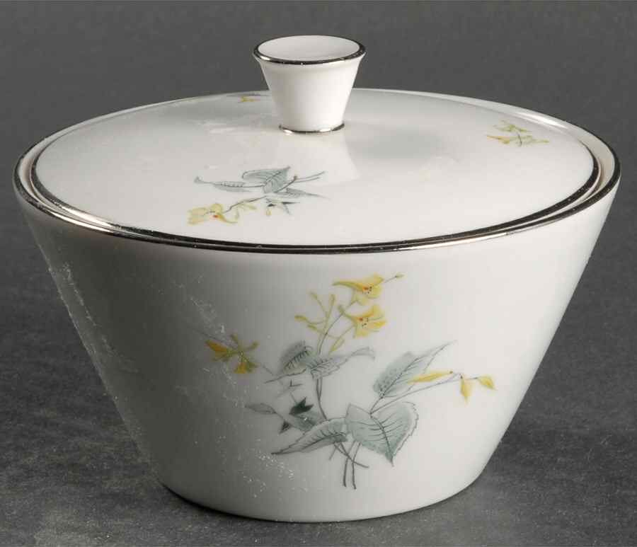 Spring Bouquet (Platinum) Sugar Bowl & Lid by Royal Tettau-1