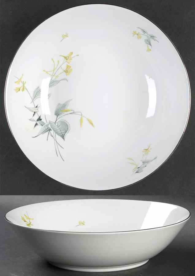 Spring Bouquet (Platinum) 9" Round Vegetable Bowl by Royal Tettau-1