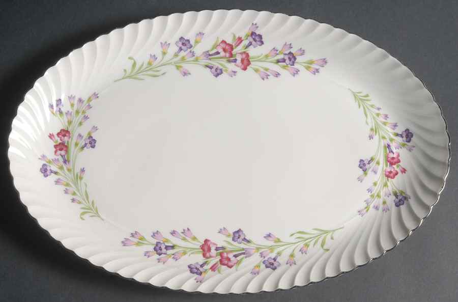 Spring Wreath 13" Oval Serving Platter by Royal Tettau-1