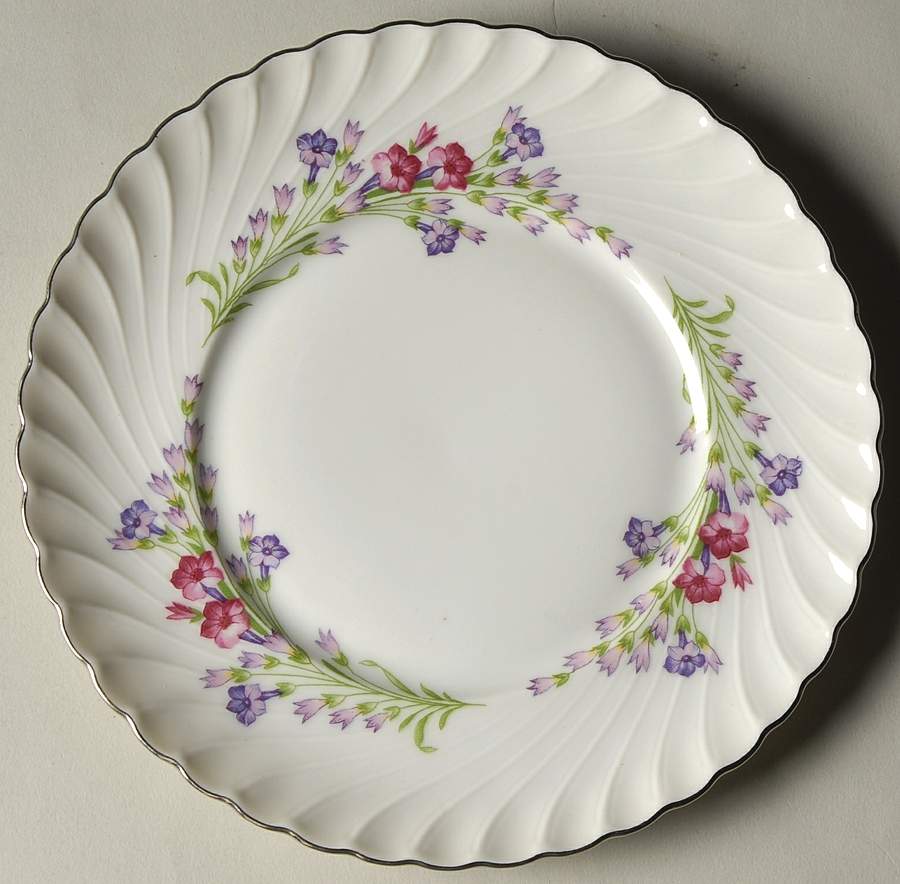 Spring Wreath Bread & Butter Plate by Royal Tettau-1