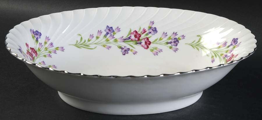 Spring Wreath 9" Oval Vegetable Bowl by Royal Tettau-1