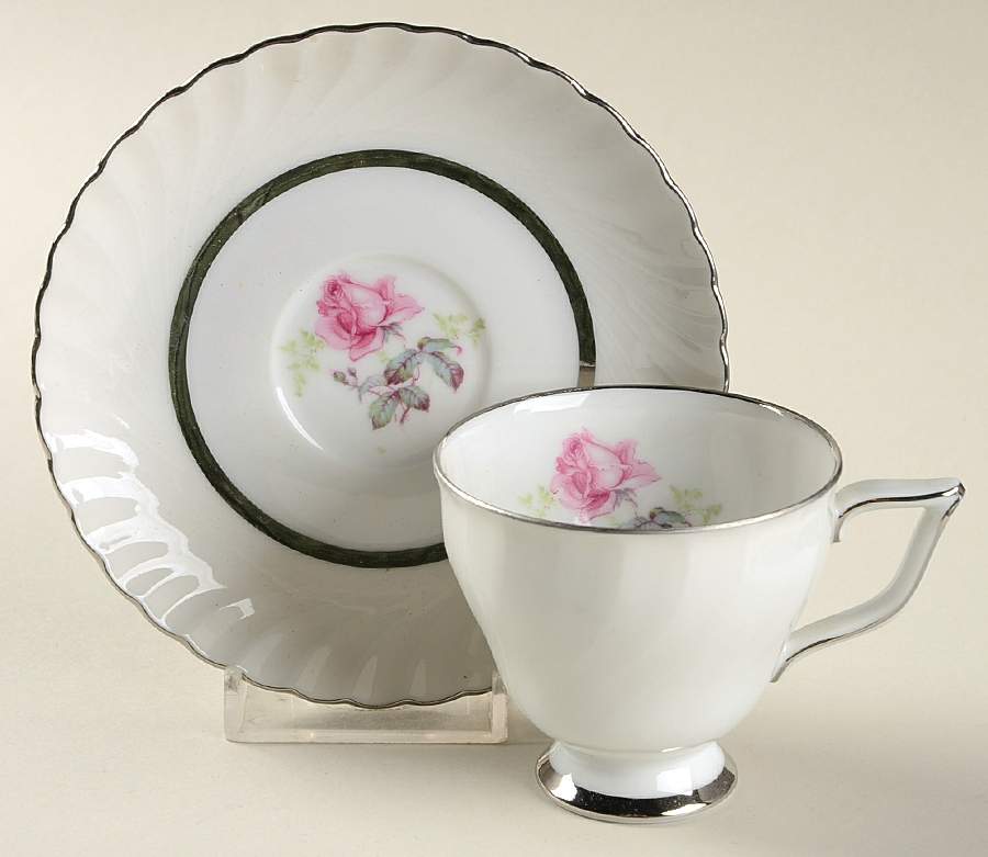 Sterling Rose Footed Demitasse Cup & Saucer Set by Royal Tettau-1