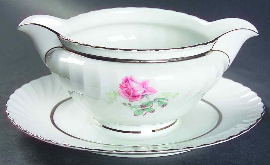 Sterling Rose Gravy Boat with Attached Underplate by Royal Tettau-1