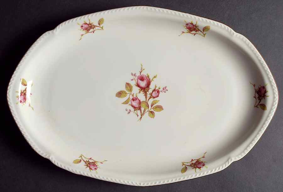 Trellis Rose 13" Oval Serving Platter by Royal Tettau-1