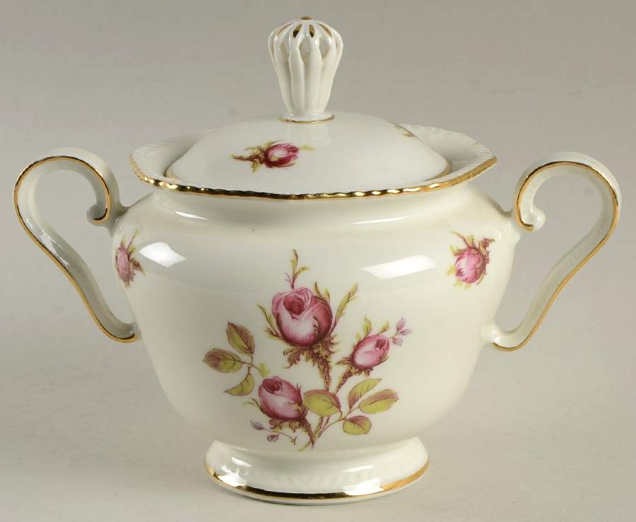 Trellis Rose Sugar Bowl & Lid by Royal Tettau-1