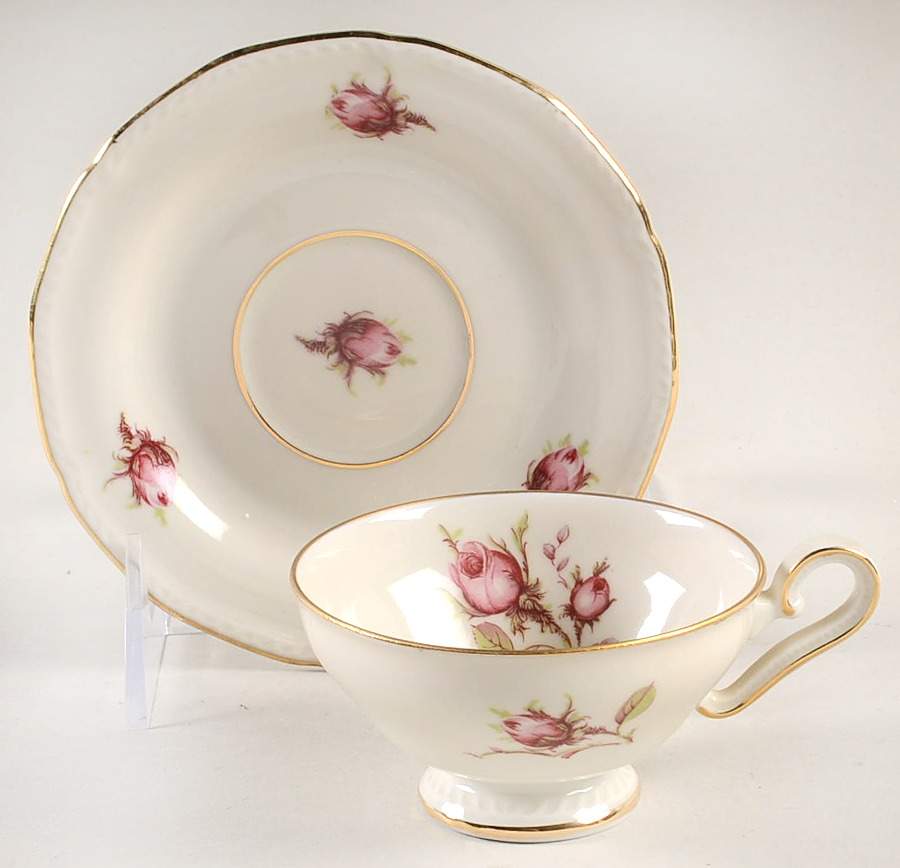 Trellis Rose Footed Demitasse Cup & Saucer Set by Royal Tettau-1