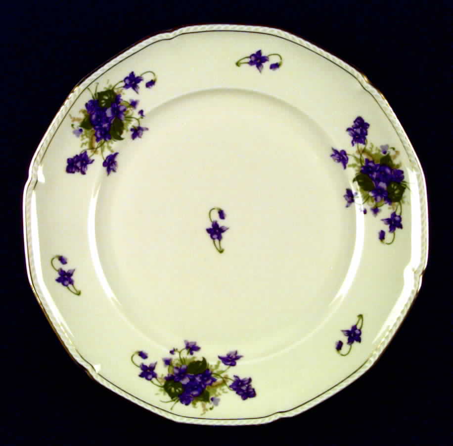 Violet (Gold Trim) Dinner Plate by Royal Tettau-1