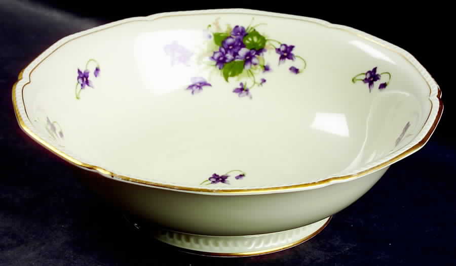 Violet (Gold Trim) 9" Round Vegetable Bowl by Royal Tettau-1