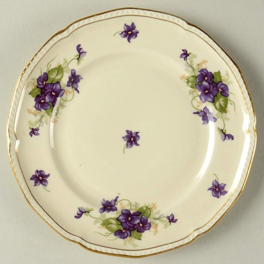 Violet (Gold Trim) Bread & Butter Plate by Royal Tettau-1