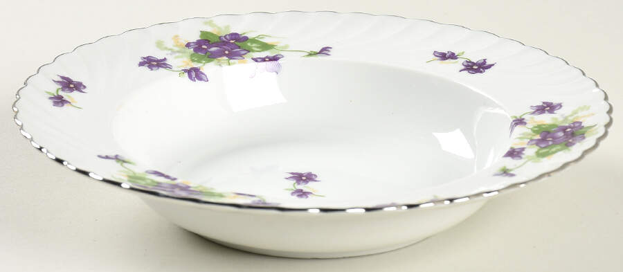 Viola (Platinum Trim) Rim Soup Bowl by Royal Tettau-1