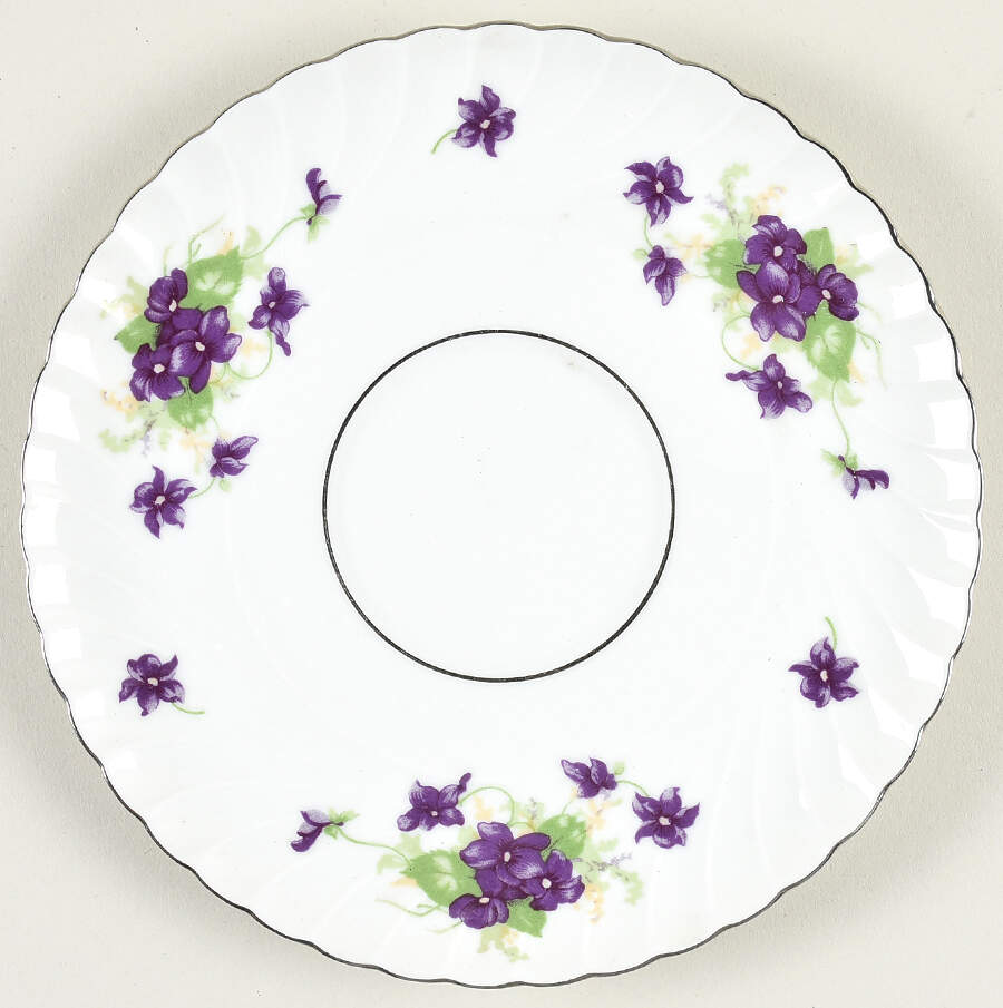Viola (Platinum Trim) Saucer for Cream Soup Bowl by Royal Tettau-1