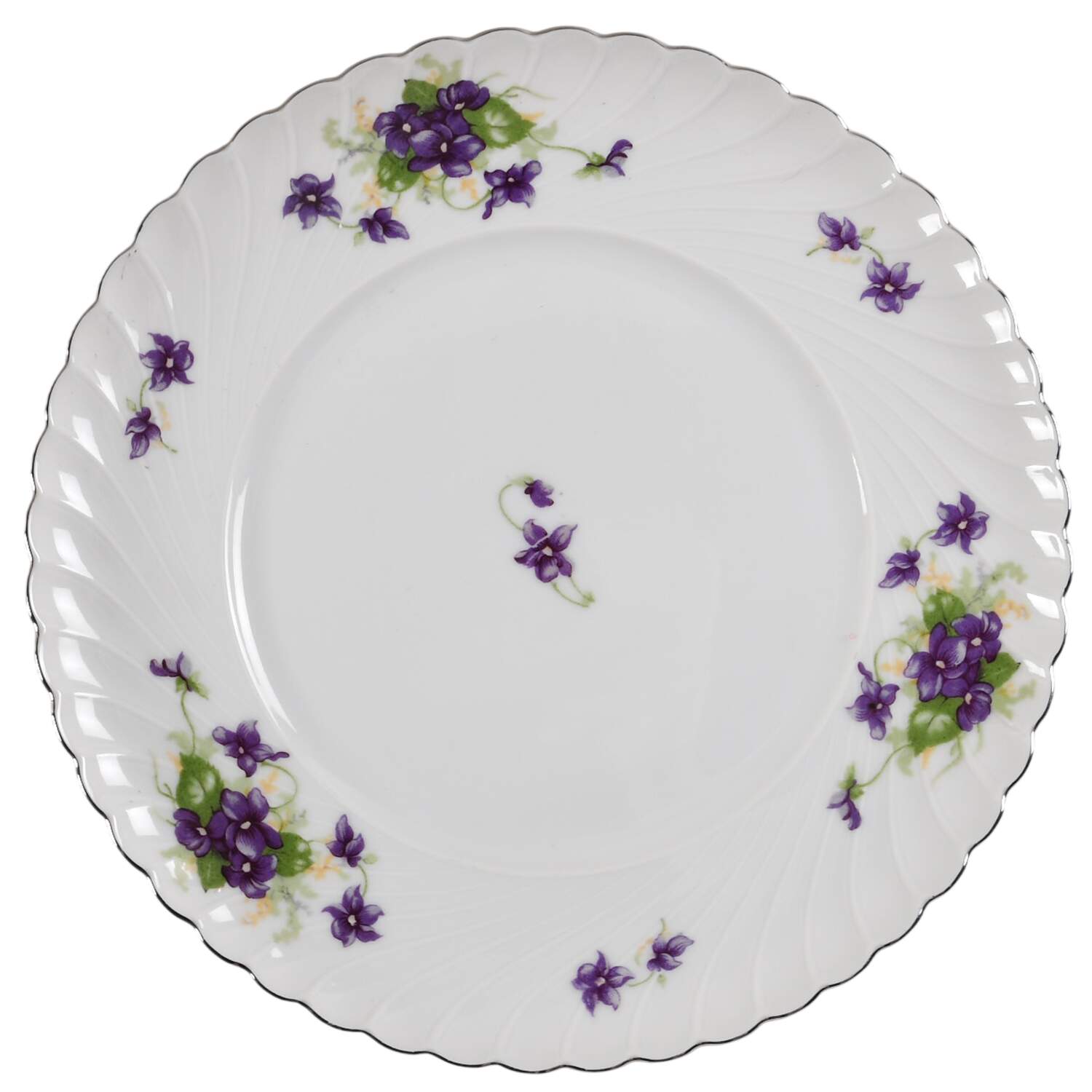 Viola (Platinum Trim) Luncheon Plate by Royal Tettau-1
