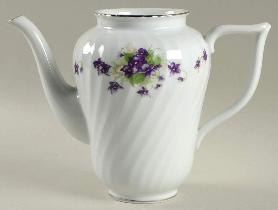 Viola (Platinum Trim) Coffee Pot No Lid by Royal Tettau-1