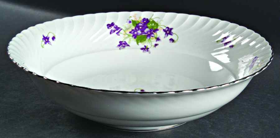 Viola (Platinum Trim) 10" Large Salad Serving Bowl by Royal Tettau-1