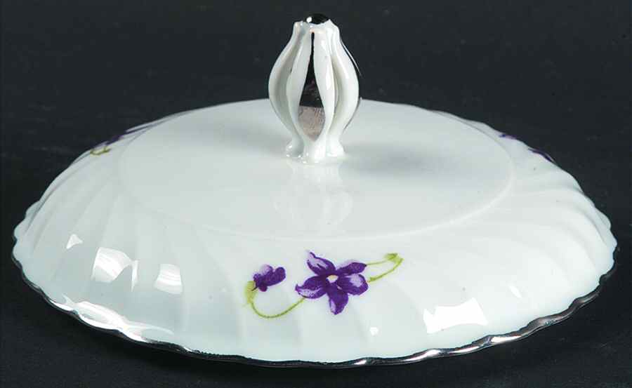 Viola (Platinum Trim) Lid for Sugar Bowl by Royal Tettau-1