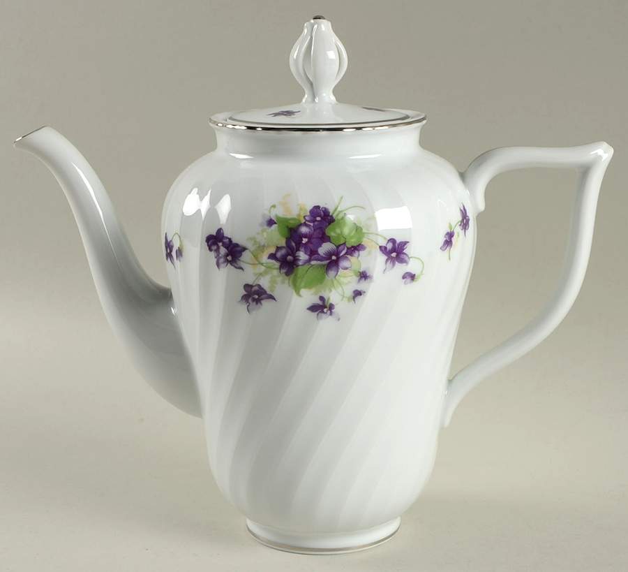 Viola (Platinum Trim) Coffee Pot & Lid by Royal Tettau-1