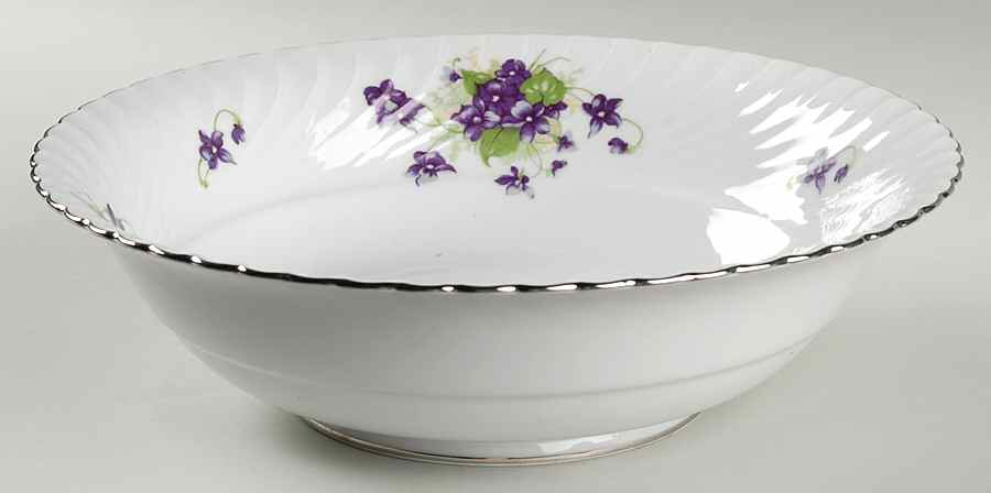 Viola (Platinum Trim) 9" Round Vegetable Bowl by Royal Tettau-1