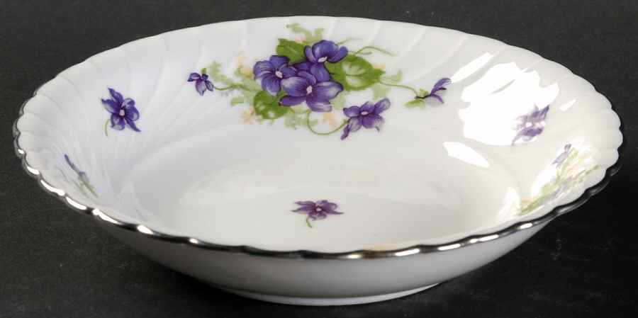 Viola (Platinum Trim) Fruit/Dessert (Sauce) Bowl by Royal Tettau-1