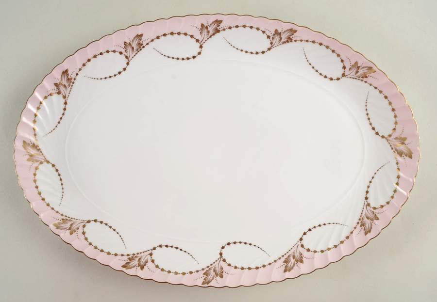 Yvonne Pink 15" Oval Serving Platter by Royal Tettau-1