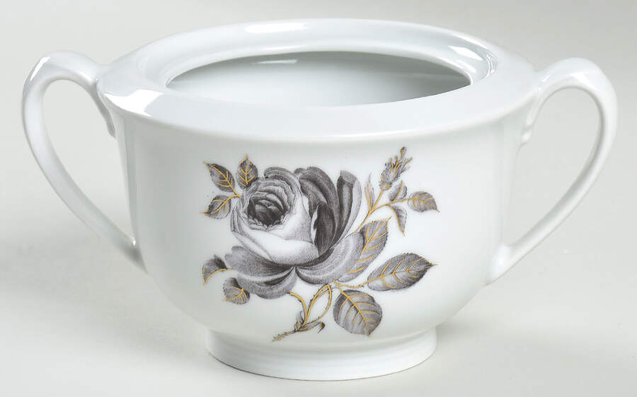 Black Rose Sugar Bowl No Lid by Royal York (Germany)-1