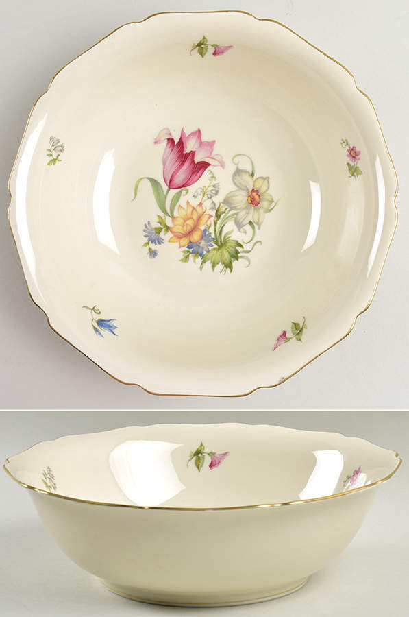 Bridal Bouquet 9" Round Vegetable Bowl by Royal York (Germany)-1