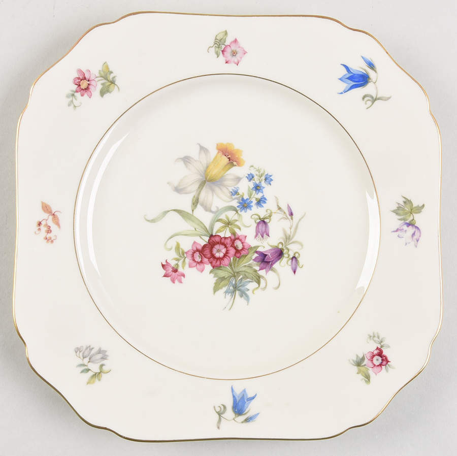 Bridal Bouquet Square Salad Plate by Royal York (Germany)-1