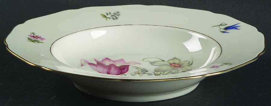 Bridal Bouquet Rim Soup Bowl by Royal York (Germany)-1