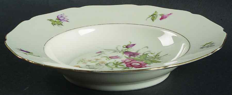 Bridal Bouquet Rim Soup Bowl by Royal York (Germany)-1
