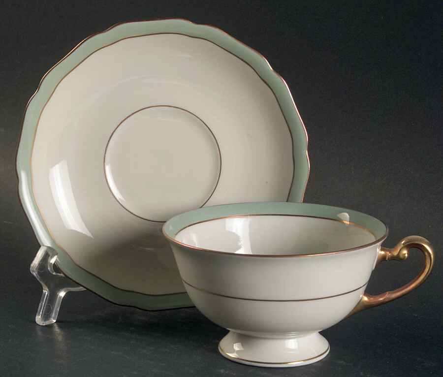 Celeste Footed Cup & Saucer Set by Royal York (Germany)-1