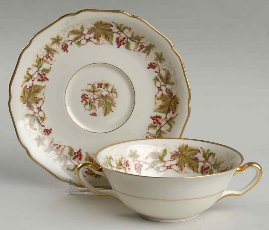 Falstaff Flat Cream Soup Bowl & Saucer Set by Royal York (Germany)-1